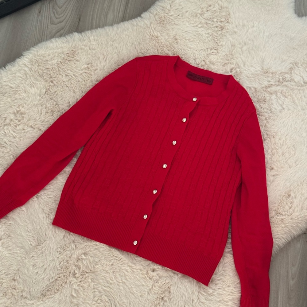 Ann Taylor Red Cardigan Sweater